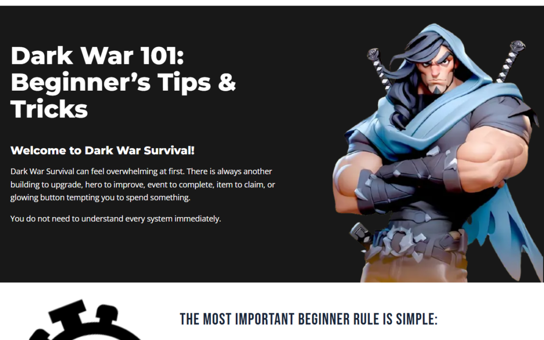New Guide Posted: Dark War 101 — Beginner’s Tips & Tricks